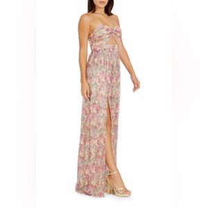 Dress The Population Angelique Floral Cutout Metallic Maxi Dress